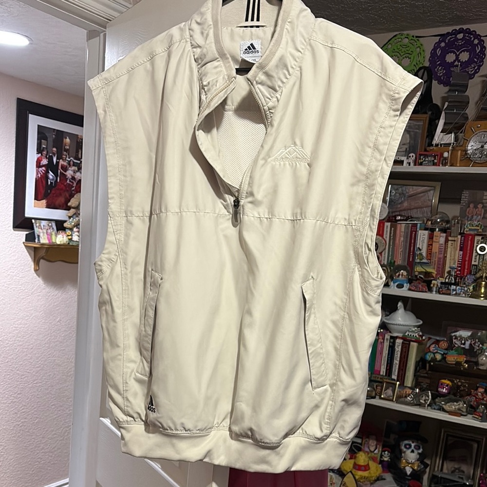 Adidas Cream Sporty Vest Lightweight Casual